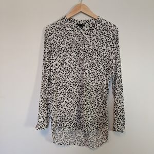 RW & Co black and white floral blouse